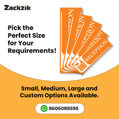 Zaqiz Reception Sticker – Self-Adhesive Door & Wall Signage for Easy Identification