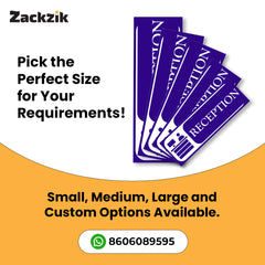 Zaqiz Reception Sticker – Self-Adhesive Door & Wall Signage for Easy Identification