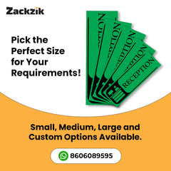 Zaqiz Reception Sticker – Self-Adhesive Door & Wall Signage for Easy Identification