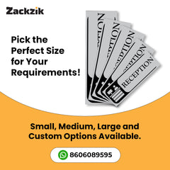 Zaqiz Reception Sticker – Self-Adhesive Door & Wall Signage for Easy Identification