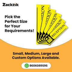 Zaqiz Reception Sticker – Self-Adhesive Door & Wall Signage for Easy Identification