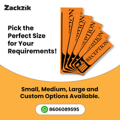 Zaqiz Reception Sticker – Self-Adhesive Door & Wall Signage for Easy Identification