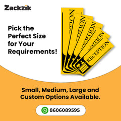 Zaqiz Reception Sticker – Self-Adhesive Door & Wall Signage for Easy Identification