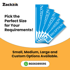 Zaqiz Reception Sticker – Self-Adhesive Door & Wall Signage for Easy Identification