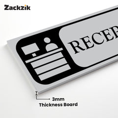 Zaqiz Reception Sticker – Self-Adhesive Door & Wall Signage for Easy Identification