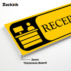 Zaqiz Reception Sticker – Self-Adhesive Door & Wall Signage for Easy Identification