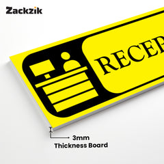 Zaqiz Reception Sticker – Self-Adhesive Door & Wall Signage for Easy Identification