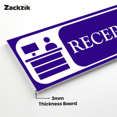 Zaqiz Reception Sticker – Self-Adhesive Door & Wall Signage for Easy Identification