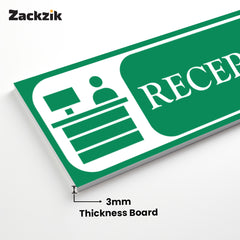 Zaqiz Reception Sticker – Self-Adhesive Door & Wall Signage for Easy Identification