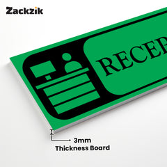 Zaqiz Reception Sticker – Self-Adhesive Door & Wall Signage for Easy Identification