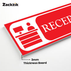 Zaqiz Reception Sticker – Self-Adhesive Door & Wall Signage for Easy Identification