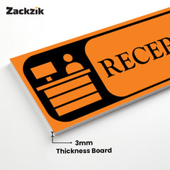 Zaqiz Reception Sticker – Self-Adhesive Door & Wall Signage for Easy Identification