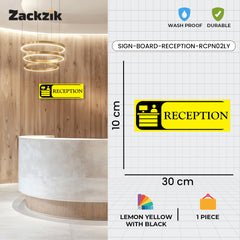 Zaqiz Reception Sticker – Self-Adhesive Door & Wall Signage for Easy Identification