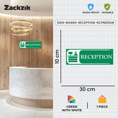 Zaqiz Reception Sticker – Self-Adhesive Door & Wall Signage for Easy Identification