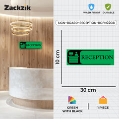 Zaqiz Reception Sticker – Self-Adhesive Door & Wall Signage for Easy Identification