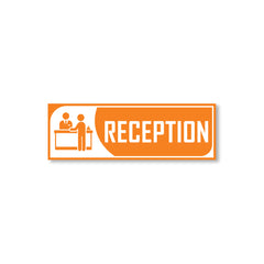 Zackzik Reception Sticker – Clear Vinyl Sign for Office, Hotel & Front Desk Direction