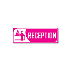 Zackzik Reception Sticker – Clear Vinyl Sign for Office, Hotel & Front Desk Direction