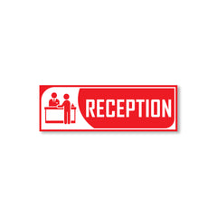 Zackzik Reception Sticker – Clear Vinyl Sign for Office, Hotel & Front Desk Direction