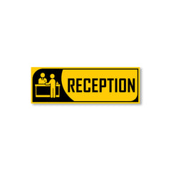 Zackzik Reception Sticker – Clear Vinyl Sign for Office, Hotel & Front Desk Direction