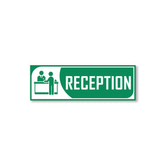 Zackzik Reception Sticker – Clear Vinyl Sign for Office, Hotel & Front Desk Direction