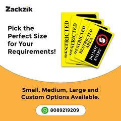 Zaqiz Restricted Area Sticker – Bold Warning Sign for Offices, Factories & Warehouses