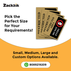 Zaqiz Restricted Area Sticker – Bold Warning Sign for Offices, Factories & Warehouses