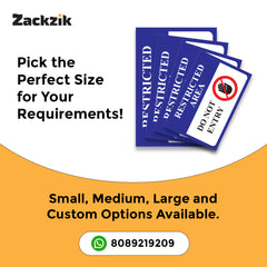 Zaqiz Restricted Area Sticker – Bold Warning Sign for Offices, Factories & Warehouses