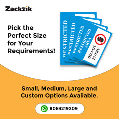 Zaqiz Restricted Area Sticker – Bold Warning Sign for Offices, Factories & Warehouses