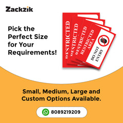 Zaqiz Restricted Area Sticker – Bold Warning Sign for Offices, Factories & Warehouses