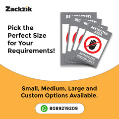 Zackzik Restricted Area Sticker – Authorized Personnel Only Safety Sign Decal