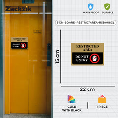 Zaqiz Restricted Area Sticker – Bold Warning Sign for Offices, Factories & Warehouses