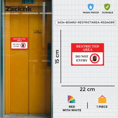 Zaqiz Restricted Area Sticker – Bold Warning Sign for Offices, Factories & Warehouses