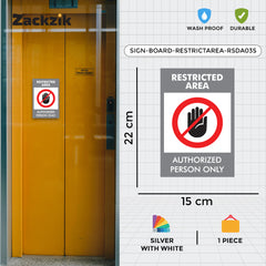 Zackzik Restricted Area Sticker – Authorized Personnel Only Safety Sign Decal