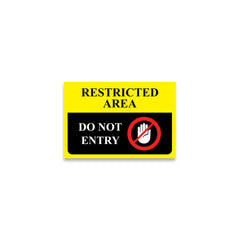 Zaqiz Restricted Area Sticker – Bold Warning Sign for Offices, Factories & Warehouses