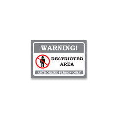 Zaqiz Restricted Area Sticker – Bold Warning Sign for Offices, Factories & Warehouses (Copy)