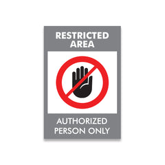 Zackzik Restricted Area Sticker – Authorized Personnel Only Safety Sign Decal
