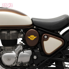 Built Like a Gun Goes Like a Bullet Round Star Sticker for Royal Enfield Bike