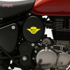 Built Like a Gun Goes Like a Bullet Round Star Sticker for Royal Enfield Bike