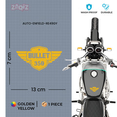Royal Enfield Bullet 500 Winged Logo Sticker | Classic Motorcycle Badge Decal