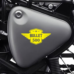 Built Like a Gun Goes Like a Bullet Round Star Sticker for Royal Enfield Bike
