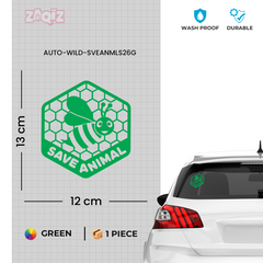 Save Wildlife Awareness Car Window Decal