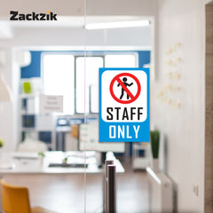 Zackziq Staff Only Sticker – No Entry Sign for Office & Workplace