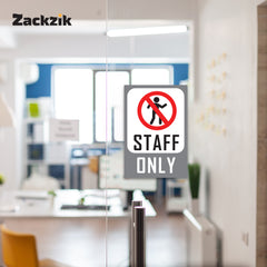 Zackziq Staff Only Sticker – No Entry Sign for Office & Workplace
