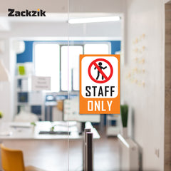 Zackziq Staff Only Sticker – No Entry Sign for Office & Workplace