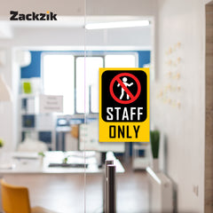 Zackziq Staff Only Sticker – No Entry Sign for Office & Workplace