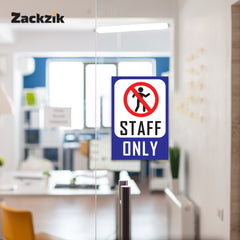 Zackziq Staff Only Sticker – No Entry Sign for Office & Workplace