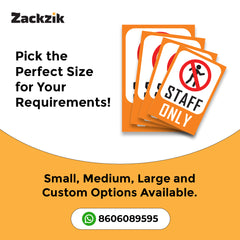 Zackziq Staff Only Sticker – No Entry Sign for Office & Workplace