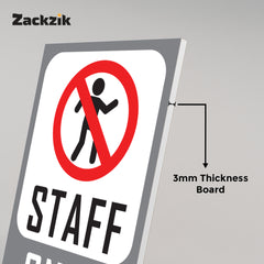 Zackziq Staff Only Sticker – No Entry Sign for Office & Workplace