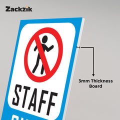 Zackziq Staff Only Sticker – No Entry Sign for Office & Workplace