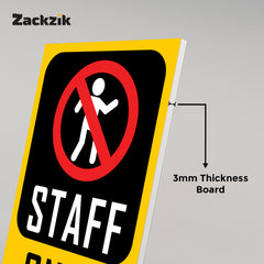 Zackziq Staff Only Sticker – No Entry Sign for Office & Workplace